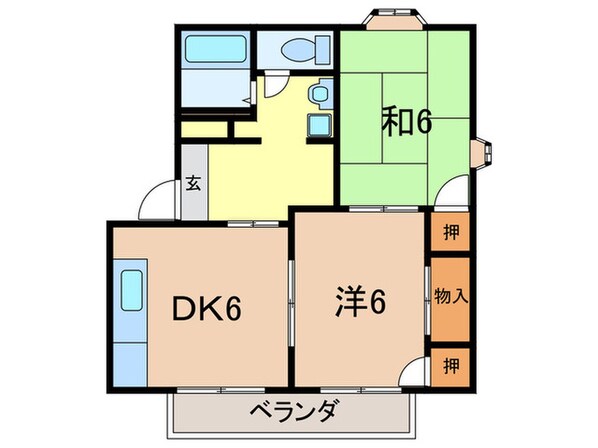 ビアンディール２の物件間取画像